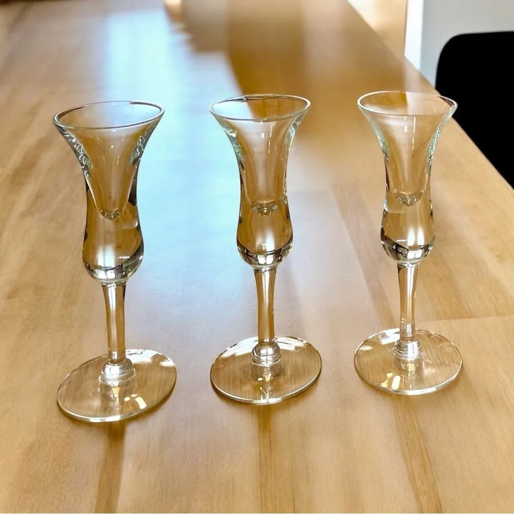 Holmegaard aperitif cordial glasses, set of three, vintage, no flaws, MCM